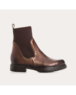 Boots Chelsea metallic leather with elastic