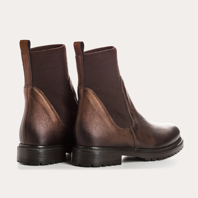 Boots Chelsea metallic leather with elastic