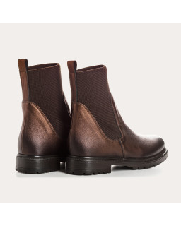 Boots Chelsea metallic leather with elastic