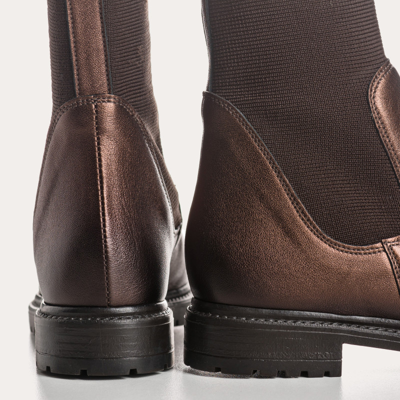 Boots Chelsea metallic leather with elastic