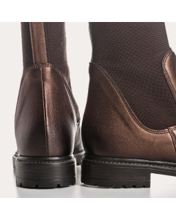 Boots Chelsea metallic leather with elastic