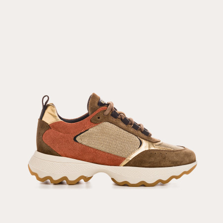 Sneakers platform for women with laces of suede