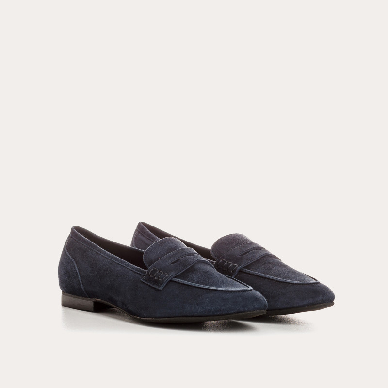 Suede round tips loafers