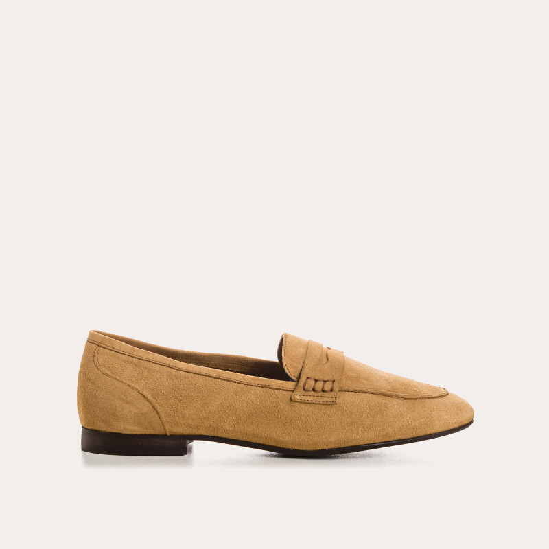Suede round tips loafers