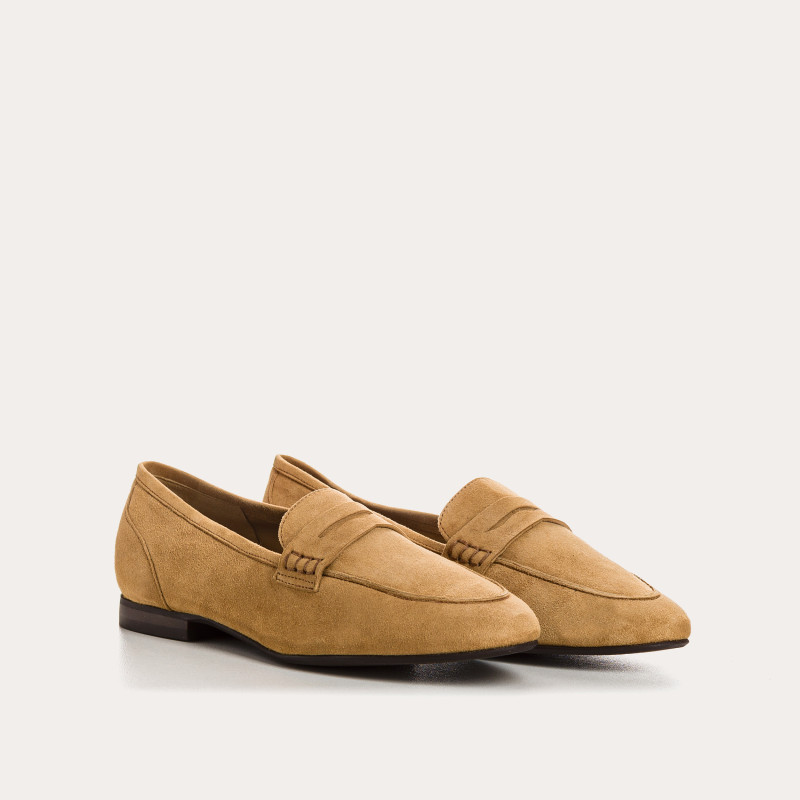 Suede round tips loafers