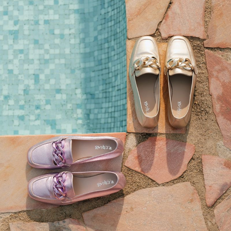 Mocassins Femme Cuir Métallisé  - HARTEGA  | Reqins