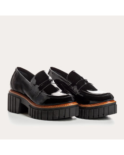 Mocassins chunky en cuir vernis