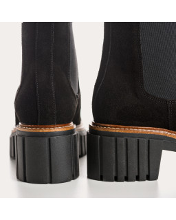 Boots Chelsea à plateforme Basea en cuir velours avec élastiques