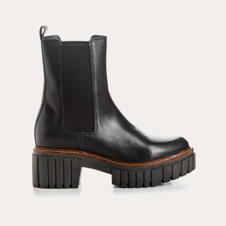 Boots Chelsea Black Smooth Leather With Elastic