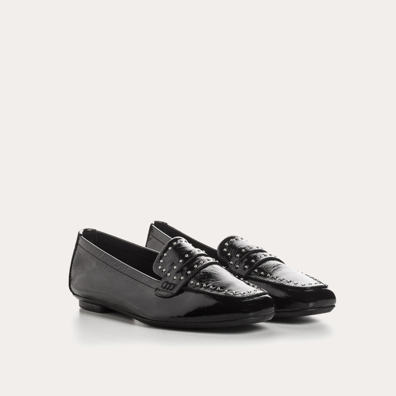 Black College College Leather Loafers