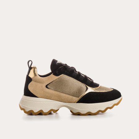 Sneakers platform for women with laces of suede