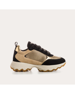 Sneakers platform for women with laces of suede