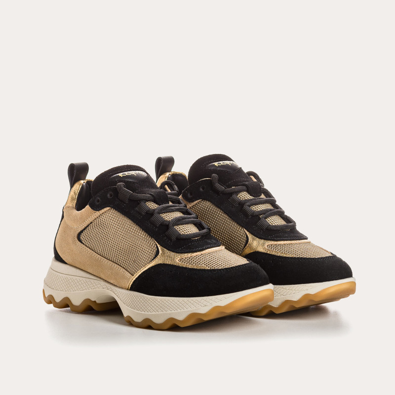 Sneakers platform for women with laces of suede