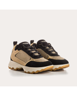 Baskets plateforme pour femme à lacets en cuir velours