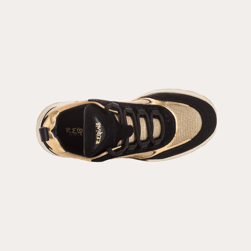 Sneakers platform for women with laces of suede