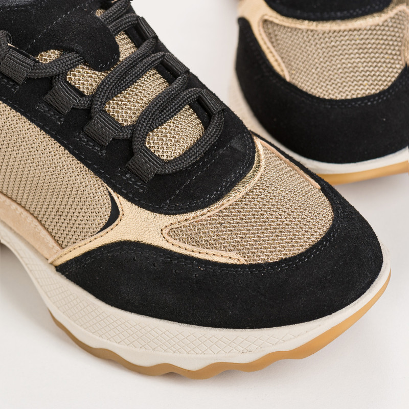 Sneakers platform for women with laces of suede