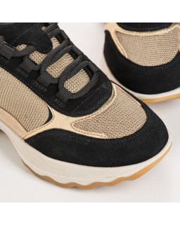 Sneakers platform for women with laces of suede