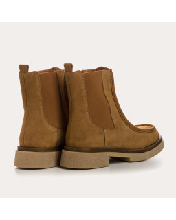 Boots Chelsea Velvet Leather Havana Color With Elastic