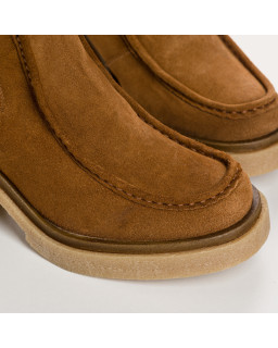 Boots Chelsea à talons hauts en cuir velours avec élastiques