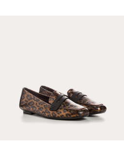 Hema Leopard Print Metallics Loafers | Square Toe | Reqins