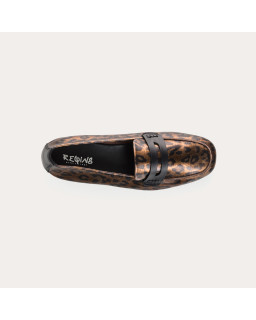 Hema Leopard Print Metallics Loafers | Square Toe | Reqins