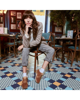 Baskets Mania en cuir velours | Reqins