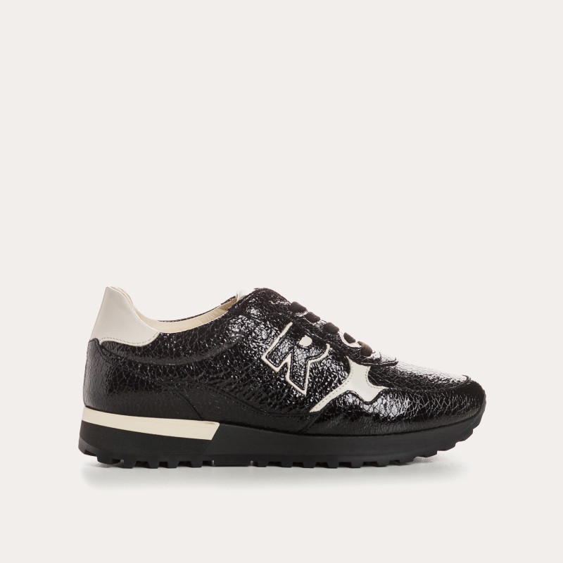 Black Women's Sneakers / Off-White Charleston Grained Leather Charleston