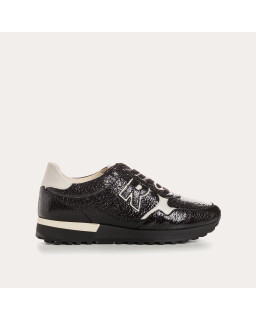 Black Women's Sneakers / Off-White Charleston Grained Leather Charleston