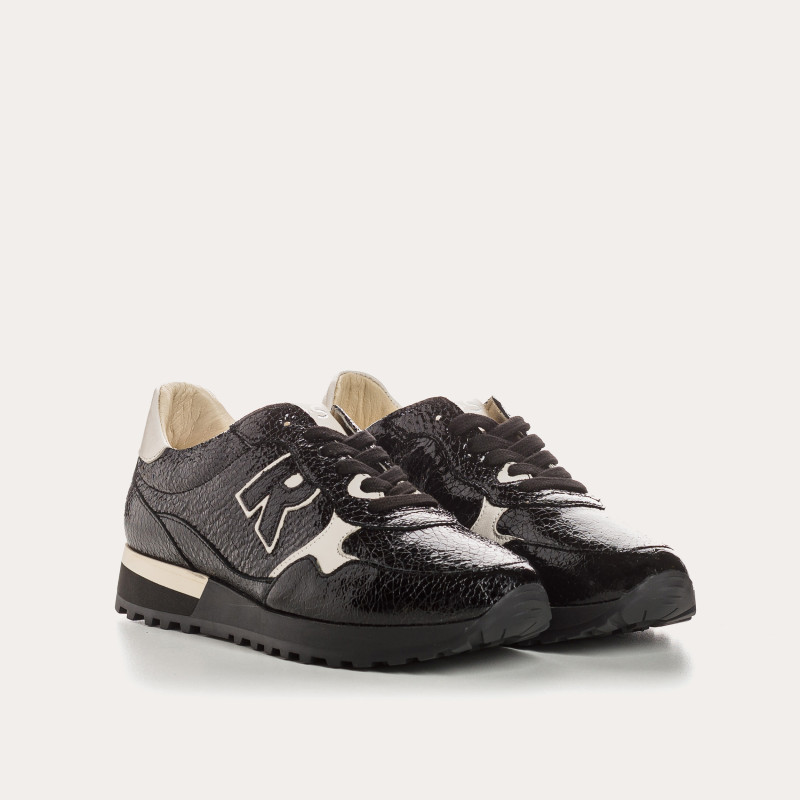Black Women's Sneakers / Off-White Charleston Grained Leather Charleston