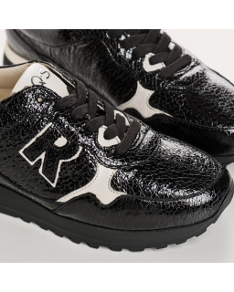 Black Women's Sneakers / Off-White Charleston Grained Leather Charleston