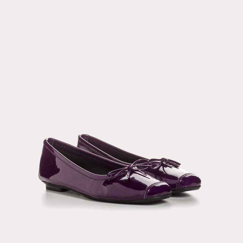 Purple Purple Purple Leather Ballerinas