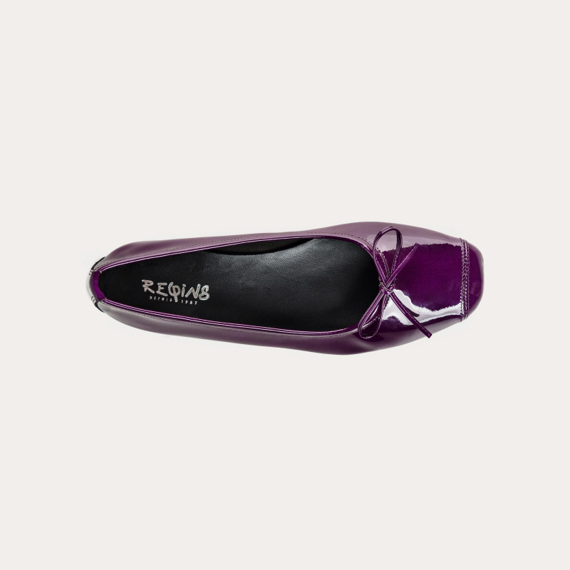Purple Purple Purple Leather Ballerinas