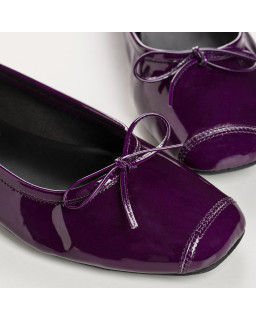 Purple Purple Purple Leather Ballerinas