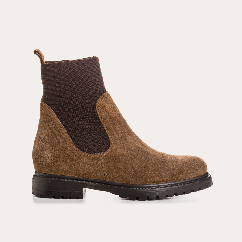 Boots chelsea velvet leather with elastic