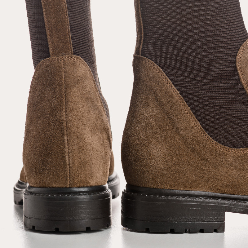 Boots chelsea velvet leather with elastic