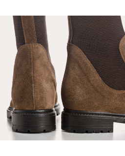 Boots chelsea velvet leather with elastic