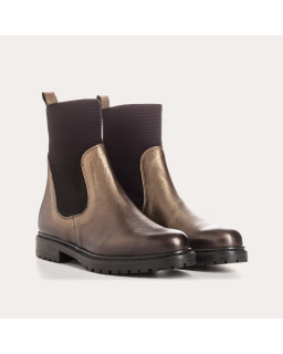Boots Chelsea metallic leather with elastic