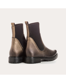 Boots Chelsea en cuir métallisé avec élastiques