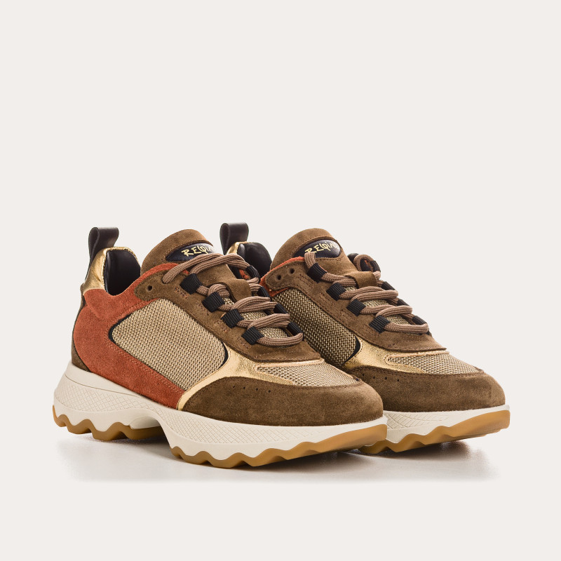 Sneakers platform for women with laces of suede