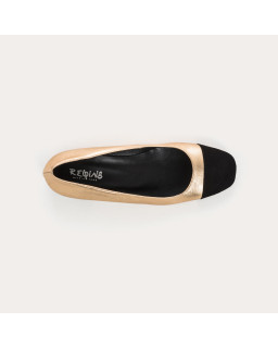 Ballerinas with two-tone metallic leather