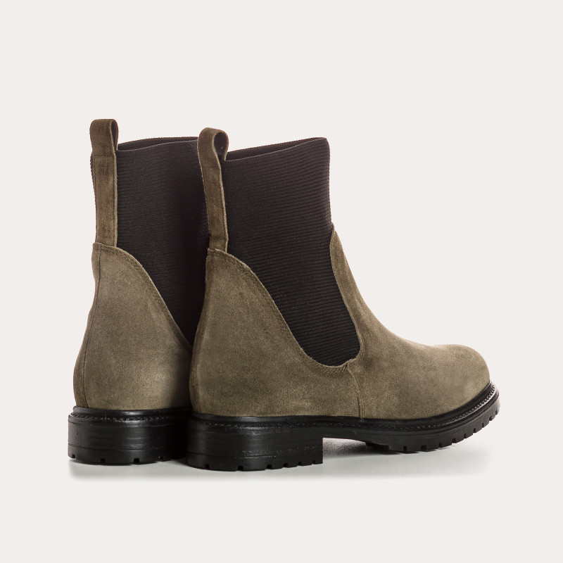 Boots chelsea velvet leather with elastic