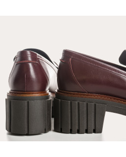 Mocassins chunky en cuir lisse