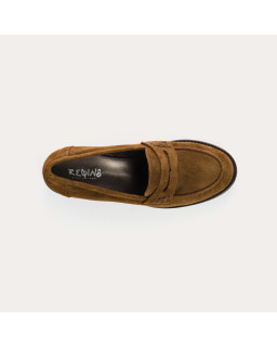 Velvet leather college loafers Oil