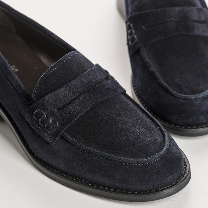 Mocassins collège en cuir velours oil