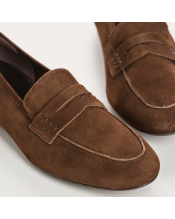 Mocassins à bouts ronds en cuir velours