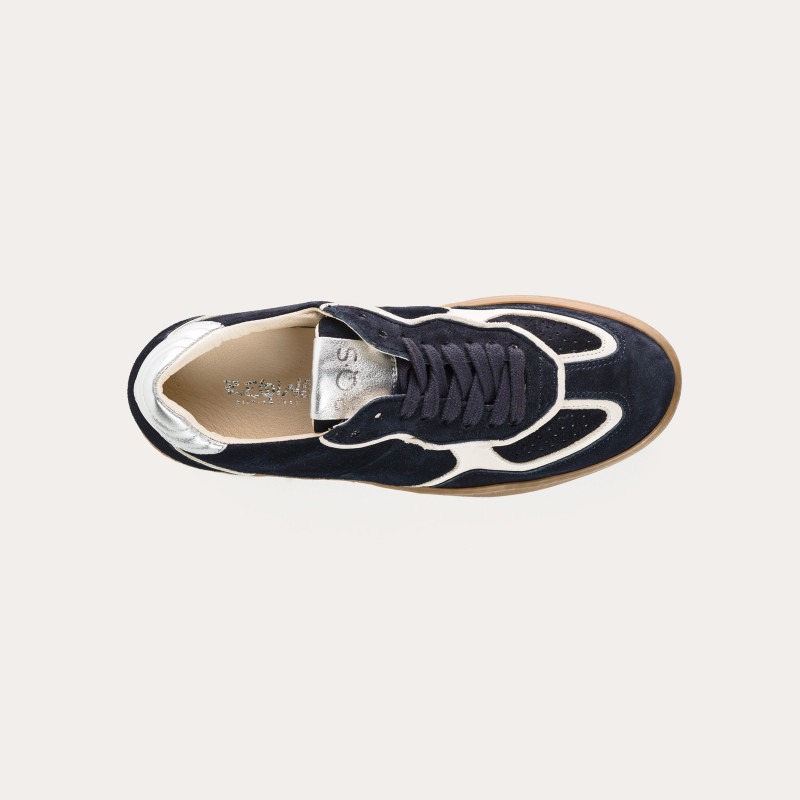 Sneakers for women with suede laces and smooth leather