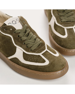 Sneakers for women with suede laces and smooth leather
