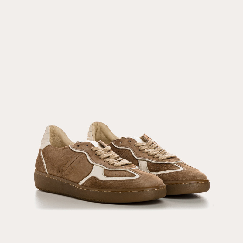 Sneakers for women with suede laces and smooth leather