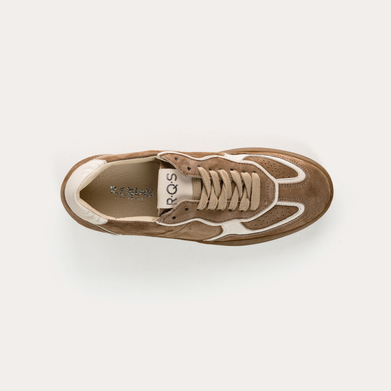 Sneakers for women with suede laces and smooth leather