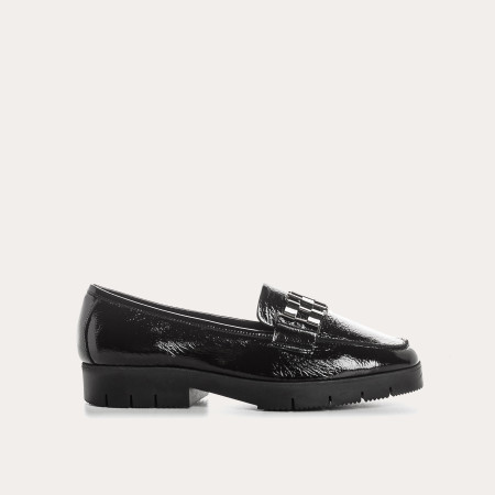 Patent Leather loafers with metal accessories